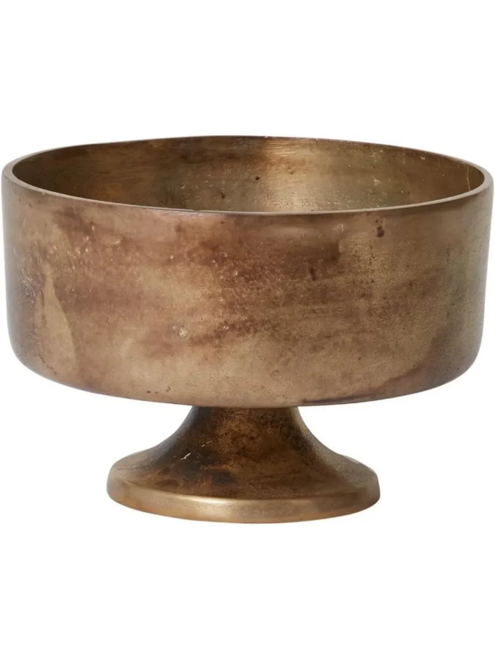 Elegant Gold Metal Compote Bowl | Distressed Vase for Indoor & Outdoor Decor